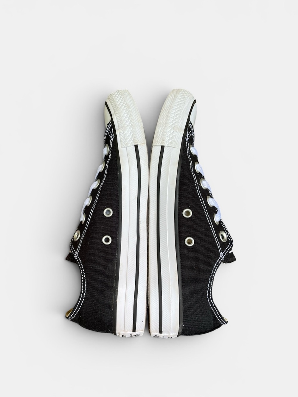 Converse Black and White Low Top Canvas Sneakers - Picture 9 of 12
